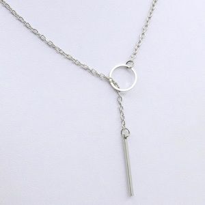 Circle & Bar Silver Fashion Necklace - Final Price